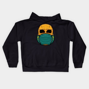 Skull green mask Kids Hoodie